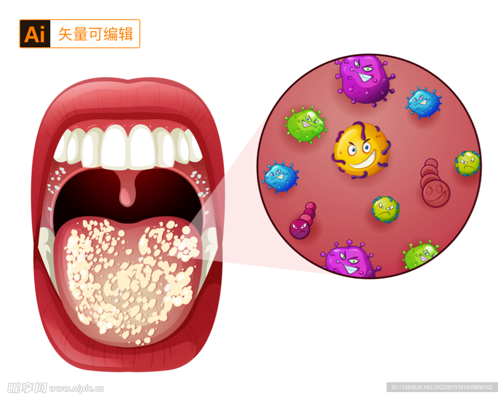 口腔细菌插画