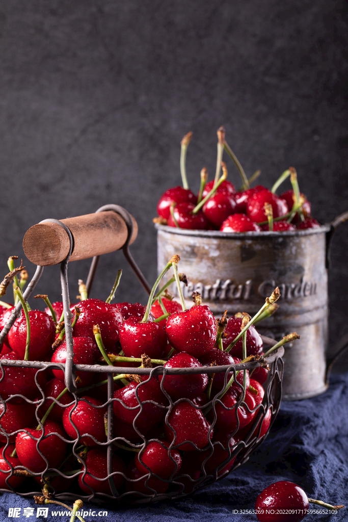 新鲜樱桃车厘子水果高清特写摄影