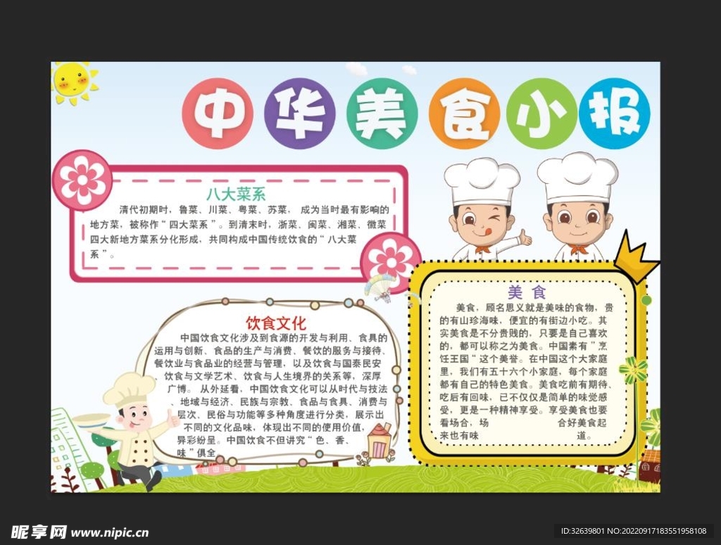 中华美食手抄报