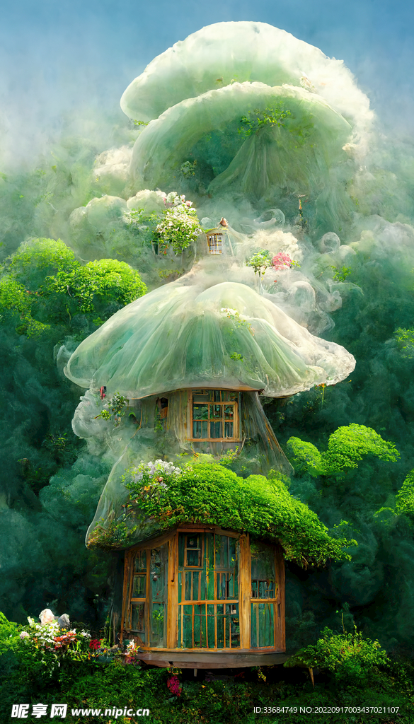  童画蘑菇屋