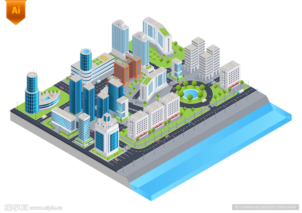 轴测立体都市
