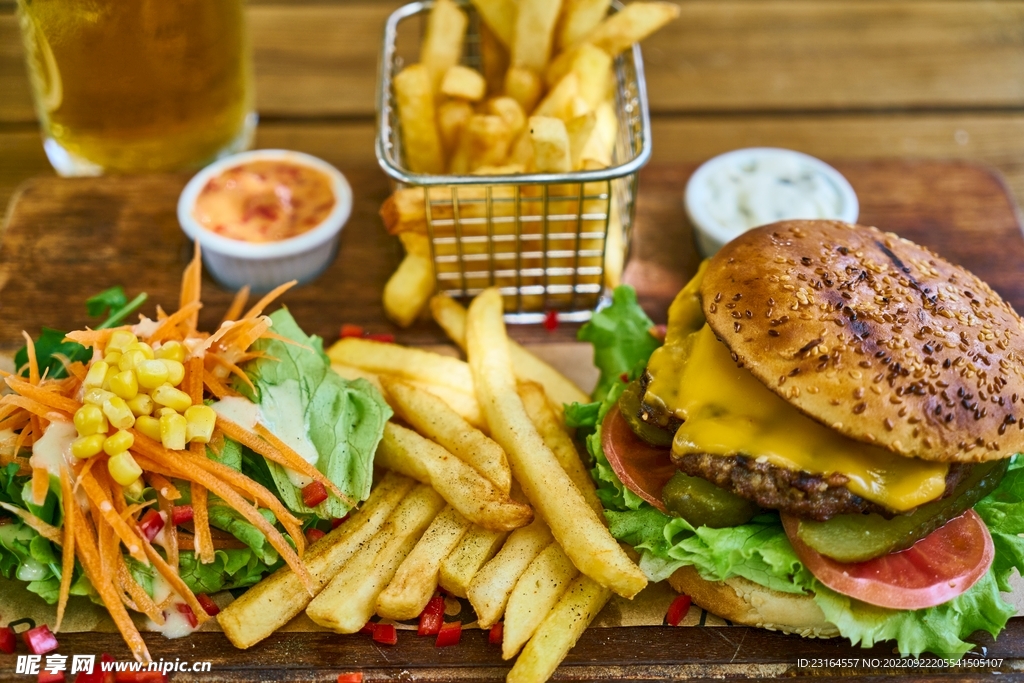 西餐美食套餐汉堡薯条