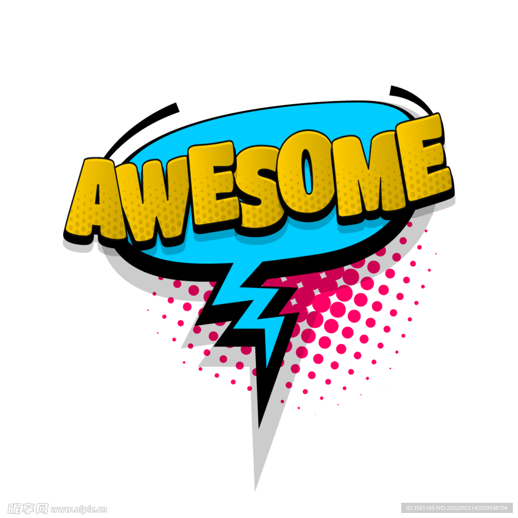 漫画文字效果气泡波普风格对话框