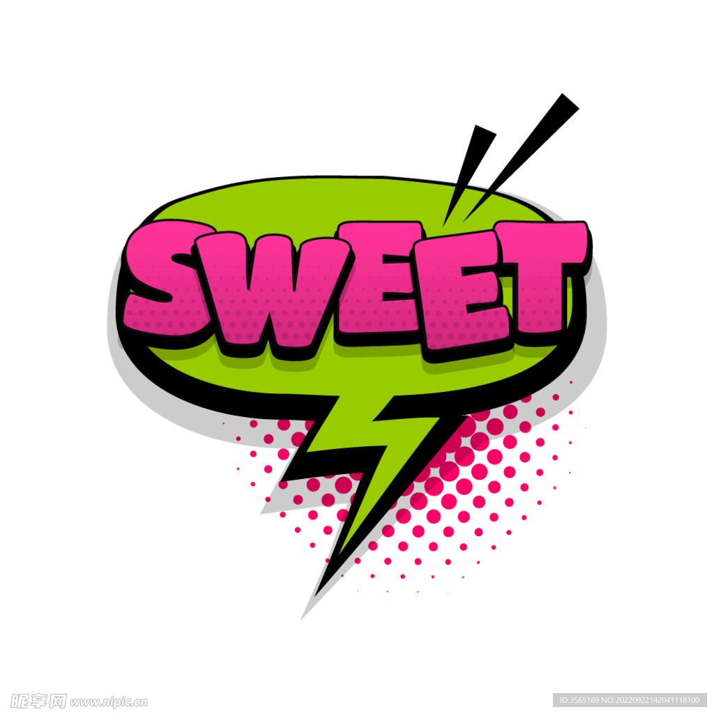 漫画文字效果气泡波普风格对话框