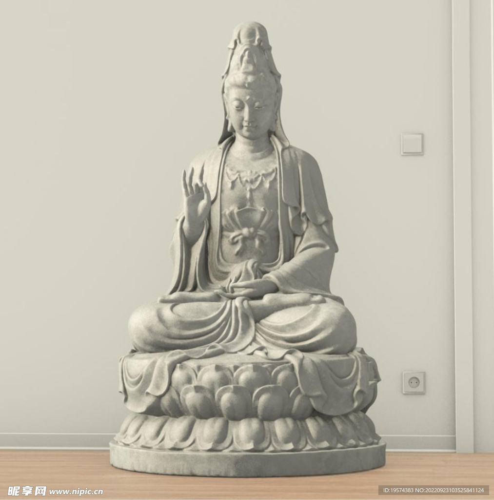 C4D模型观音像