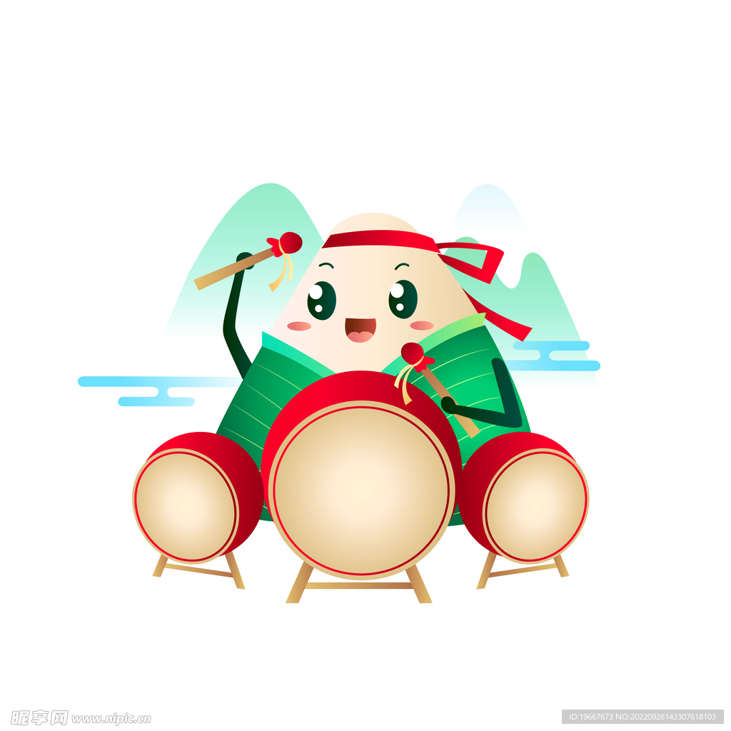手绘粽子 