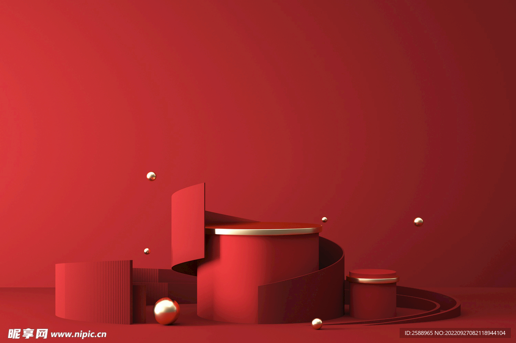 红色c4d背景