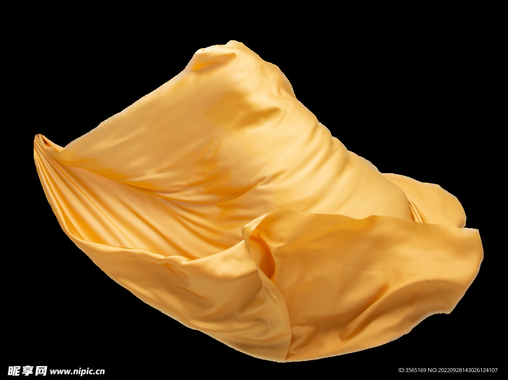 免扣金色绸缎飘带透明PNG素材