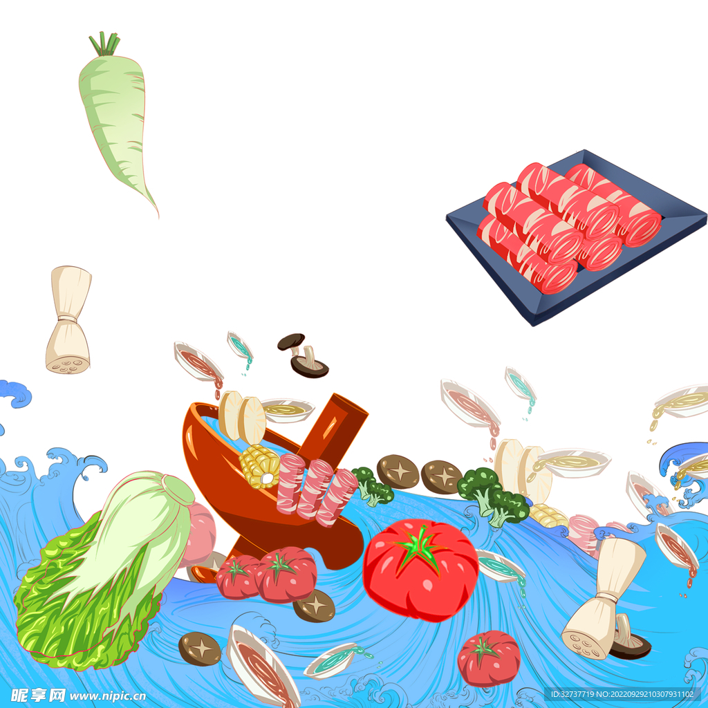 火锅装饰插画