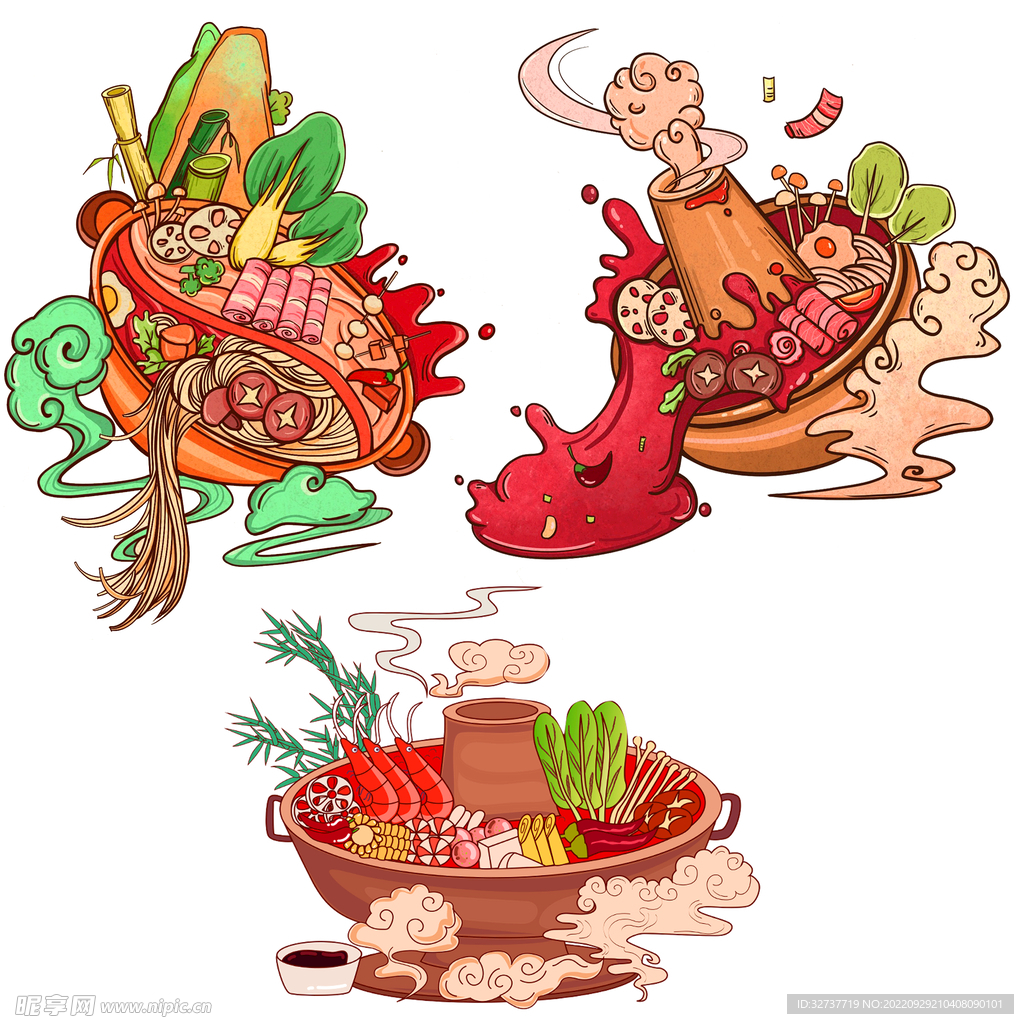 火锅插画元素
