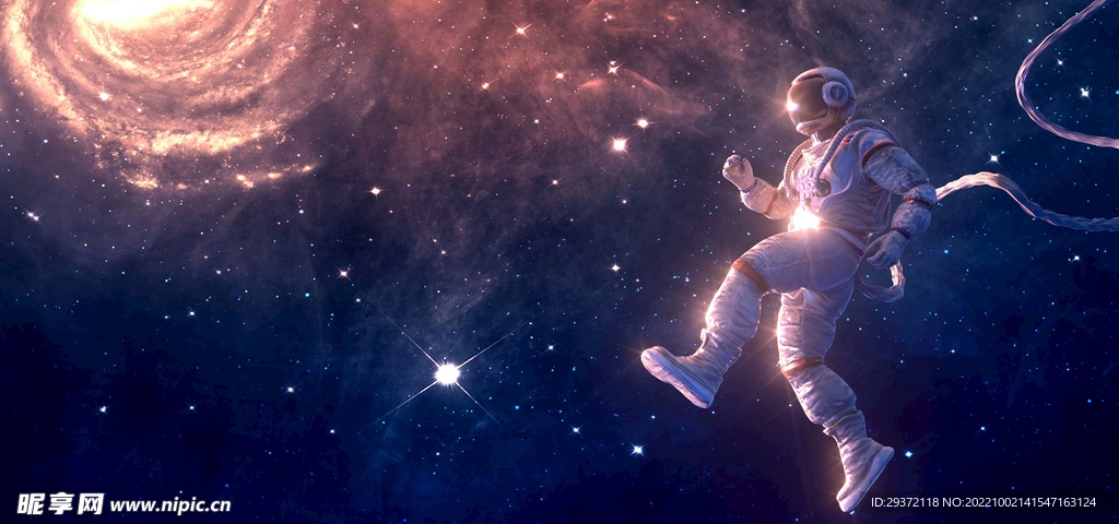 星球航天日宇航员星空c4d
