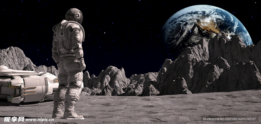 宇宙星球宇航员C4D场景