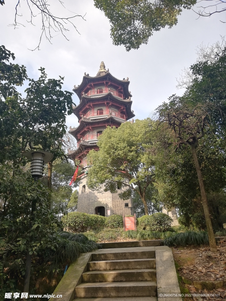 绍兴蕺山公园文笔塔王家塔