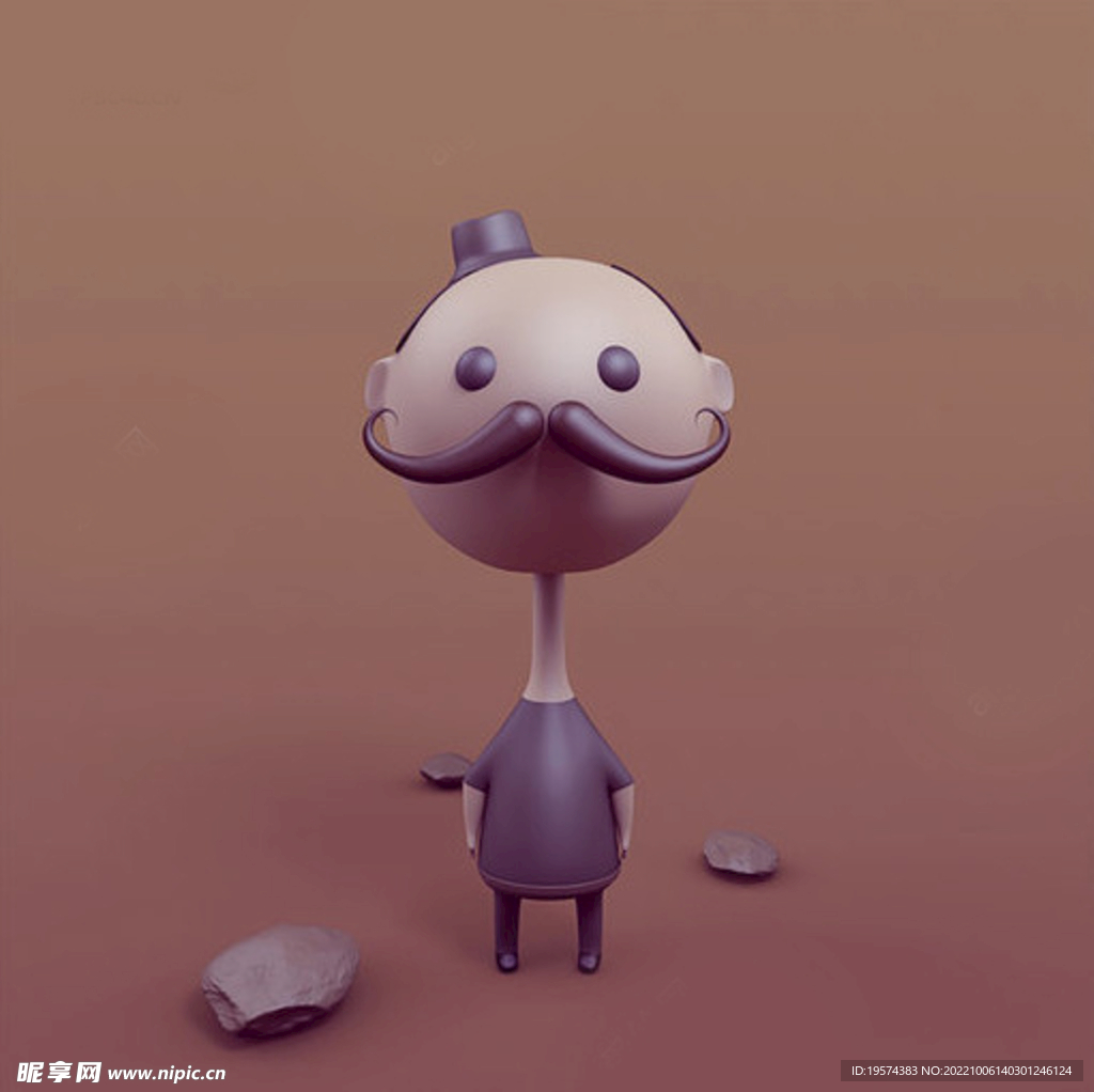 C4D模型带胡子的老头