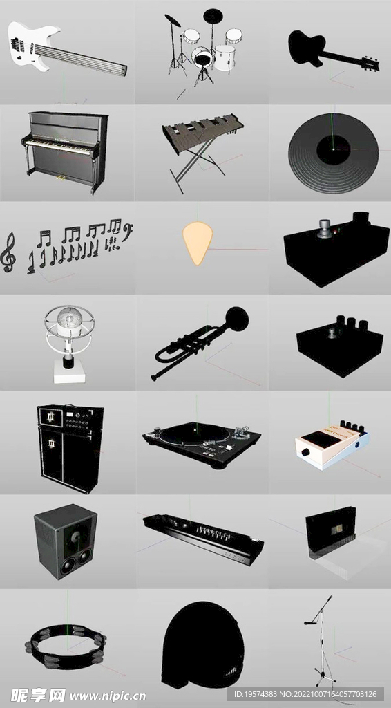 C4D模型音乐产品 