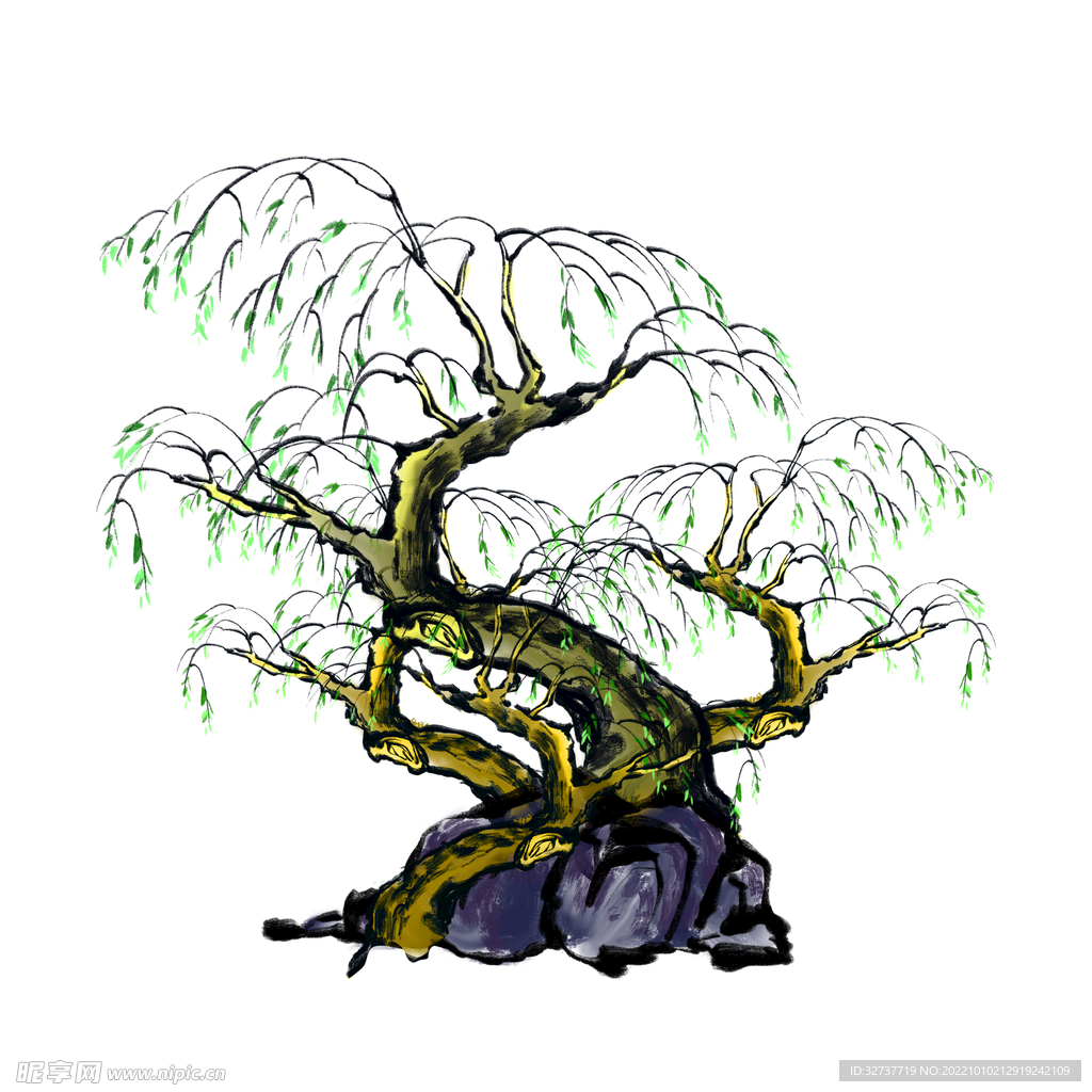 卡通插画植物元素