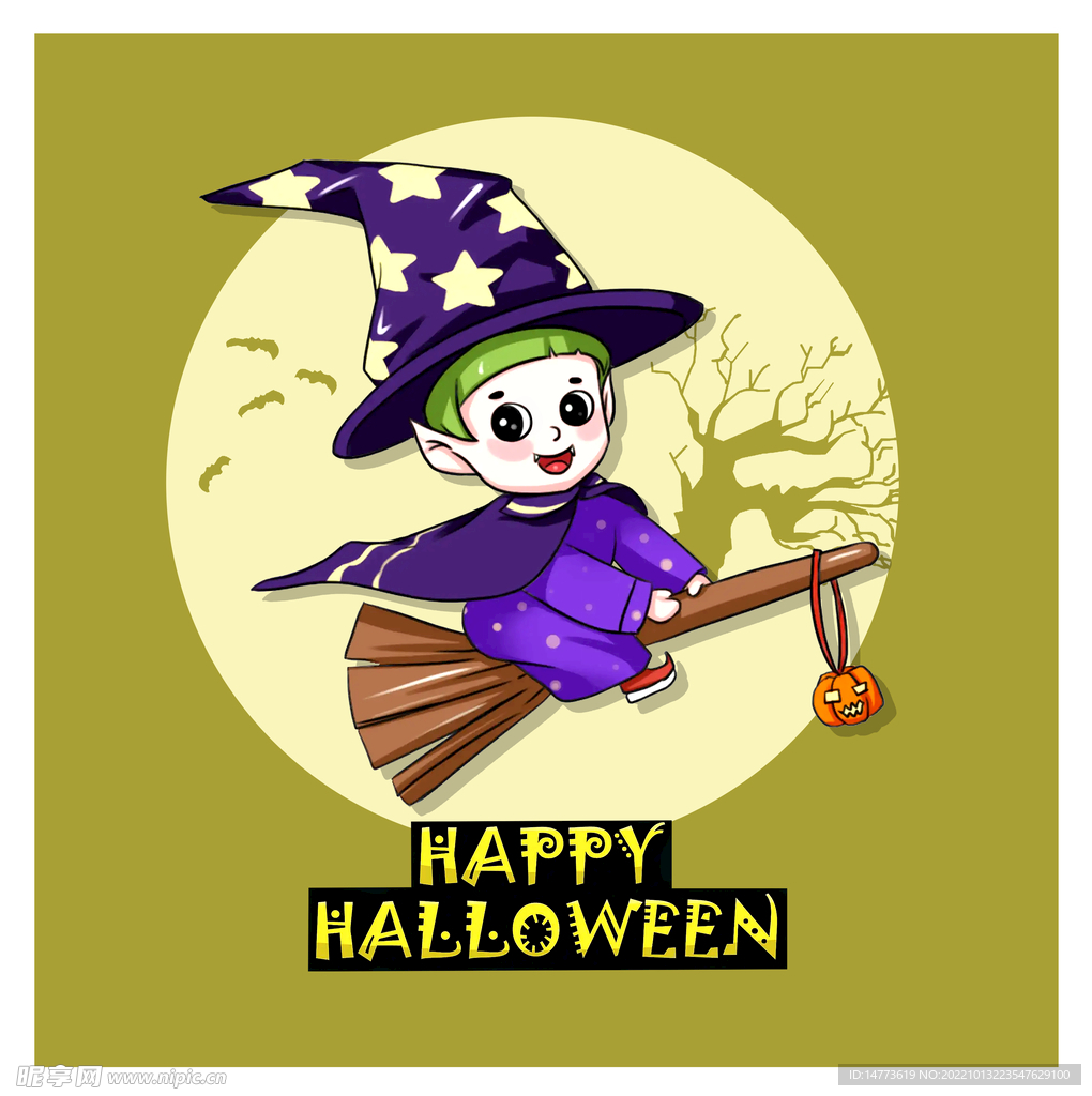 万圣节可爱卡通小魔仙