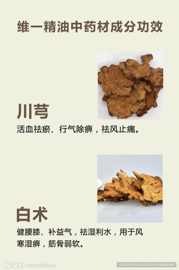 维一精油中药材成分功效