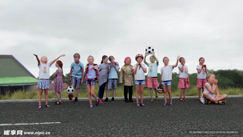 c4d人物模型小朋友儿童小孩子