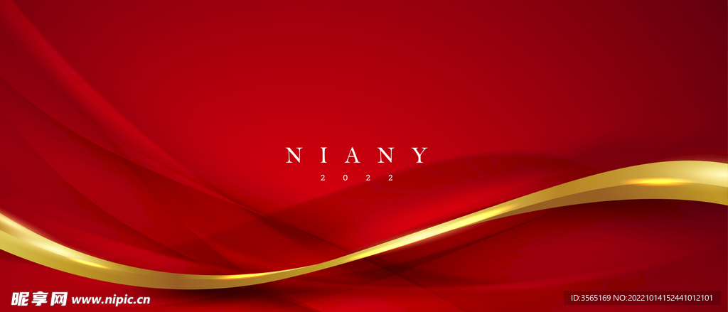 豪华抽象金色线条红色矢量背景