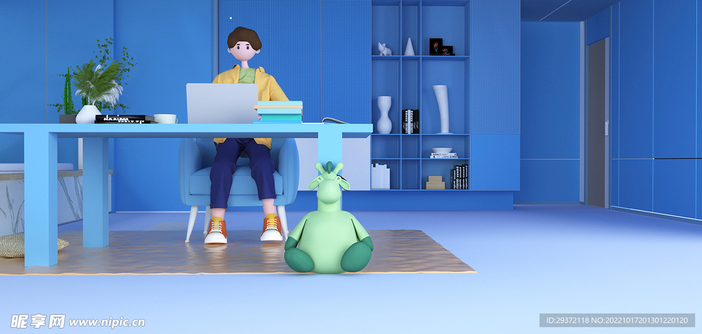 三维c4d商务办公人物场景
