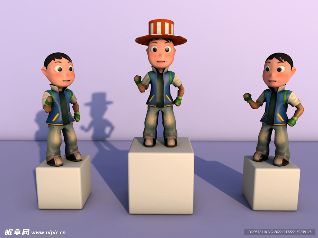 卡通风小男孩c4d模型