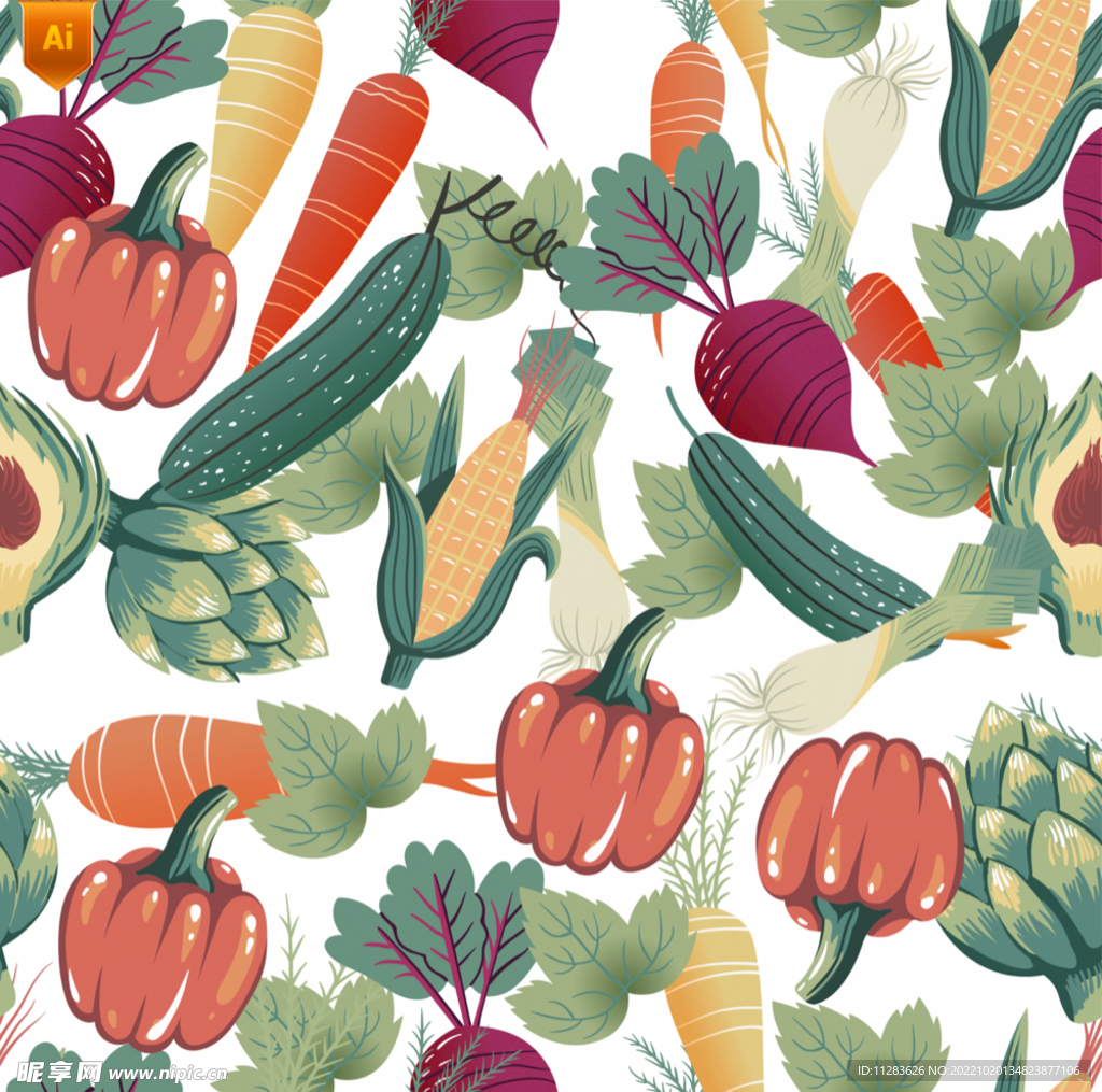 蔬菜瓜果矢量插画
