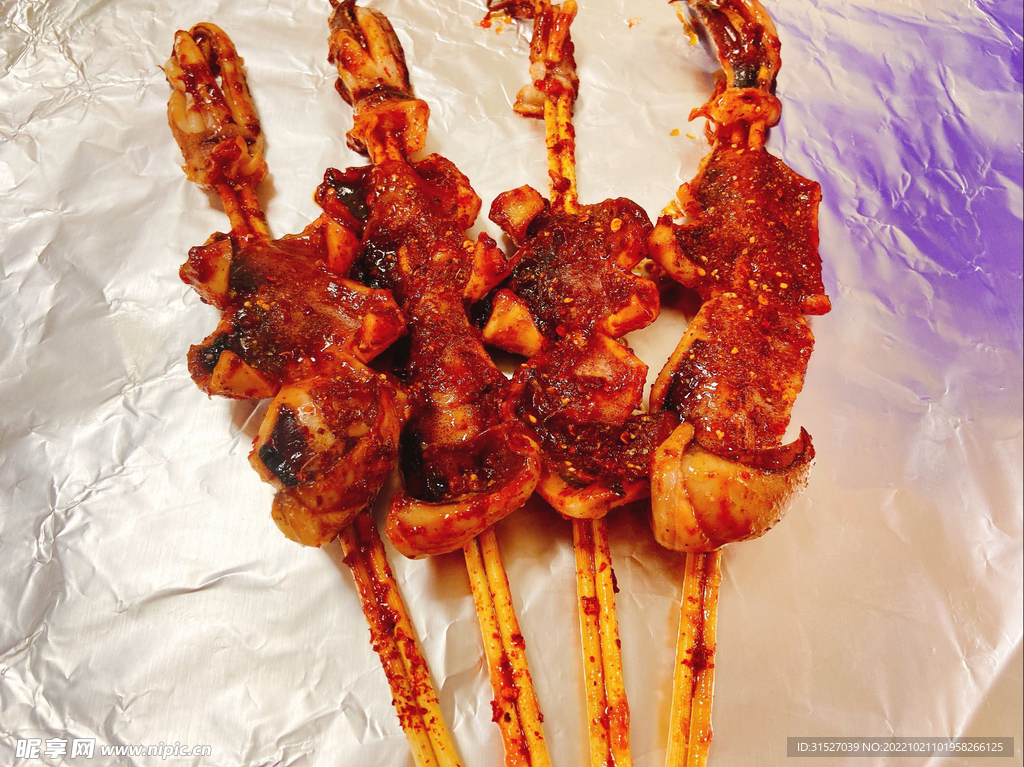 烤鱿鱼摄影素材
