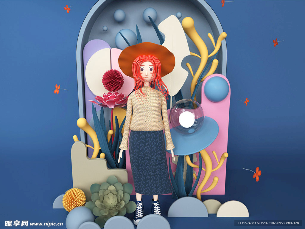 C4D模型 女孩
