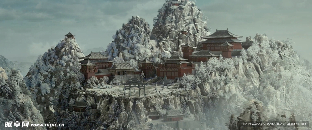 壁纸 雪山楼阁