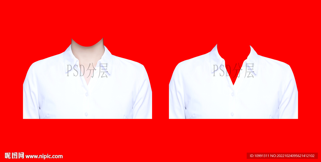 女款白衬衫证件照衣服素材psd