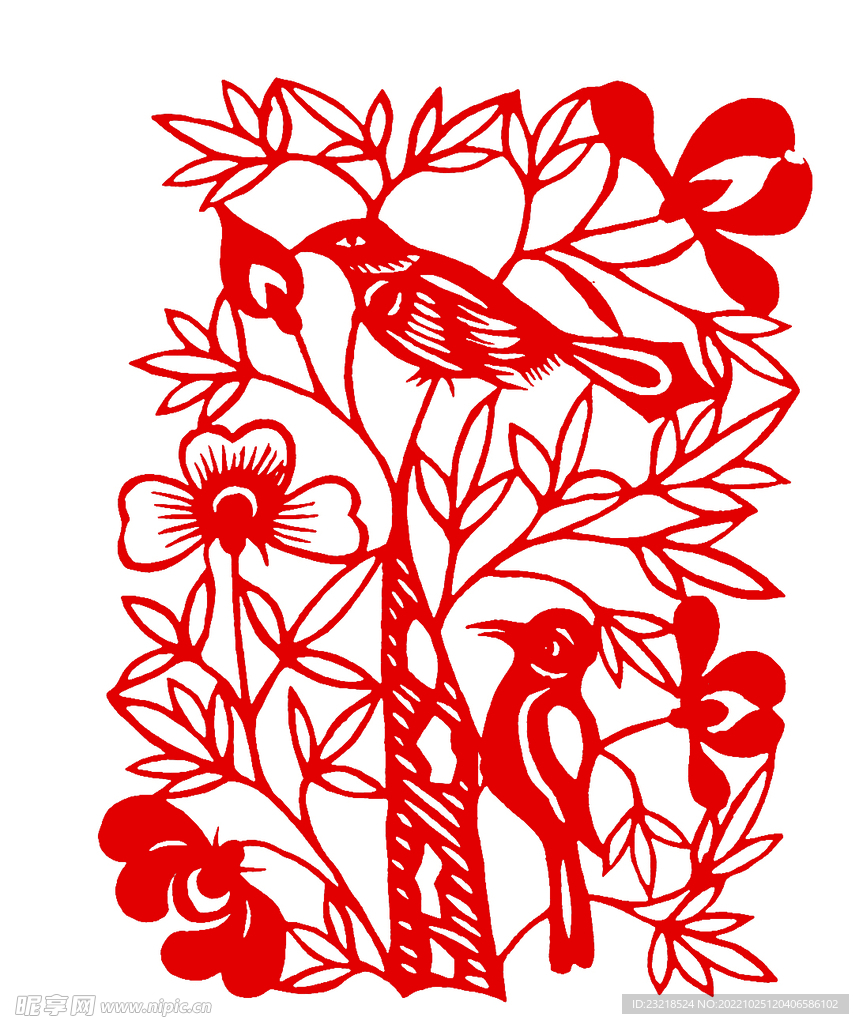 小鸟 窗花 花纹