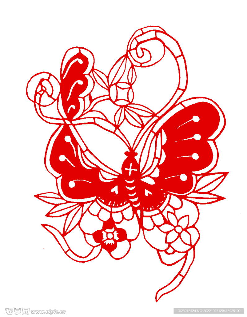 蝴蝶 窗花 剪纸