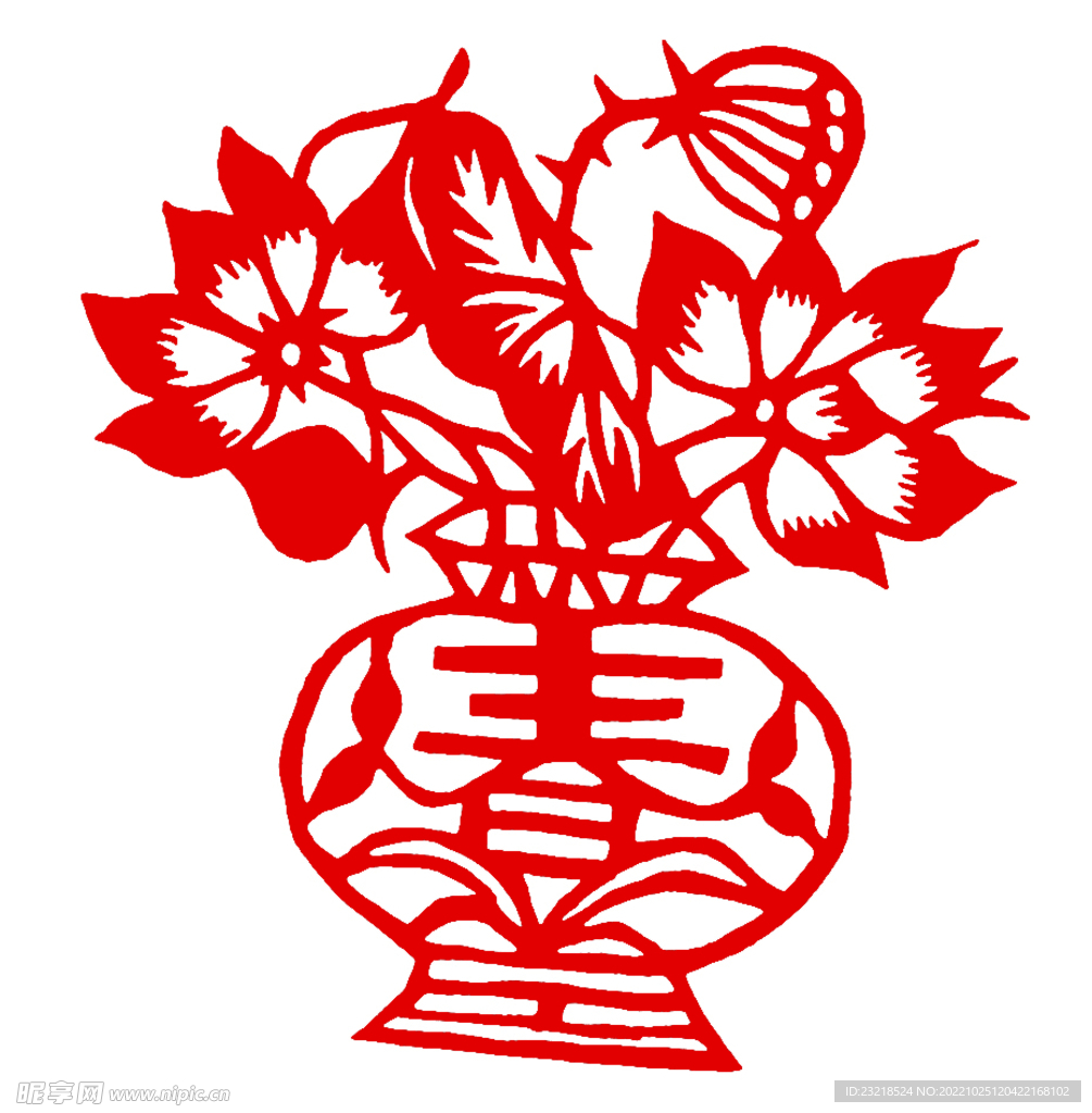 荷叶 荷花 窗花 剪纸