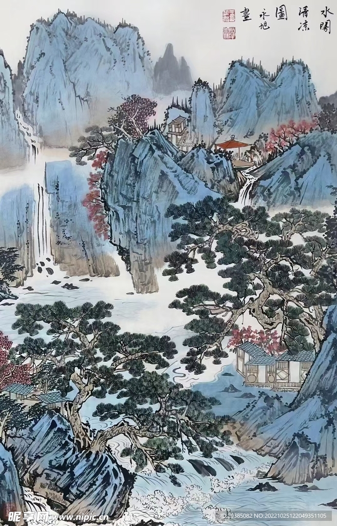 水阁清凉图