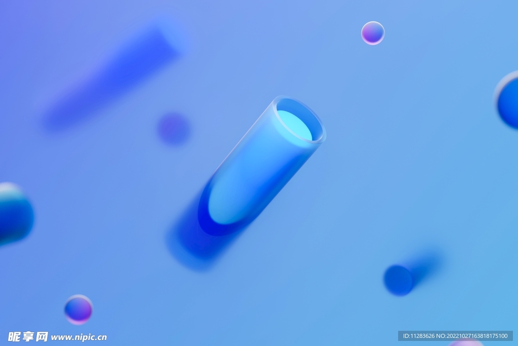 蓝色C4D抽象壁纸