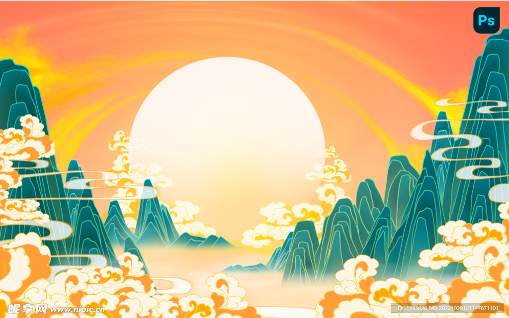 中国风国潮海报背景