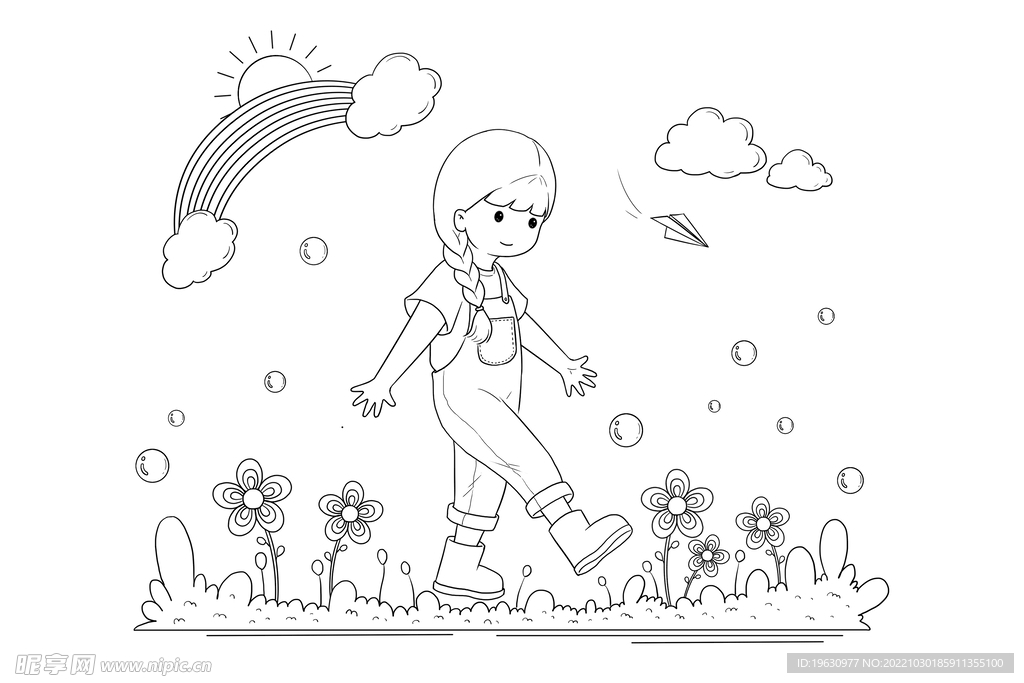 简笔画小女孩