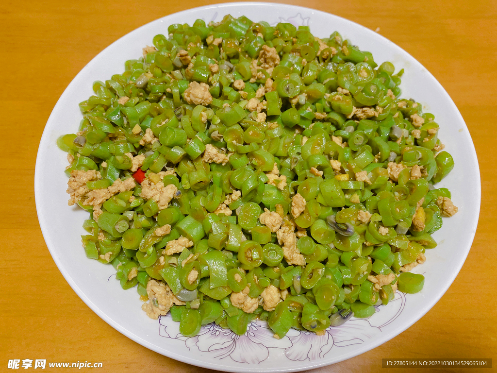 肉沫炒豆角