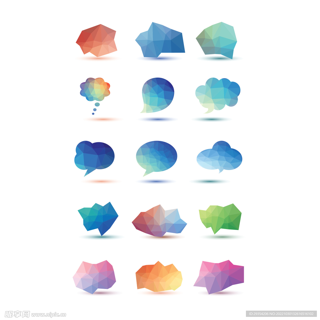 多彩色块气泡对话框图片