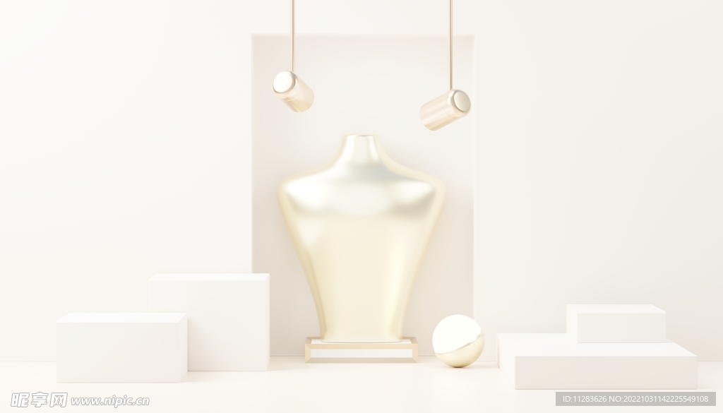 立体高档C4D风商品展台背景