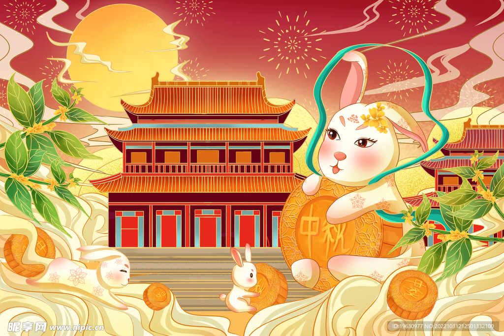 玉兔海报插画