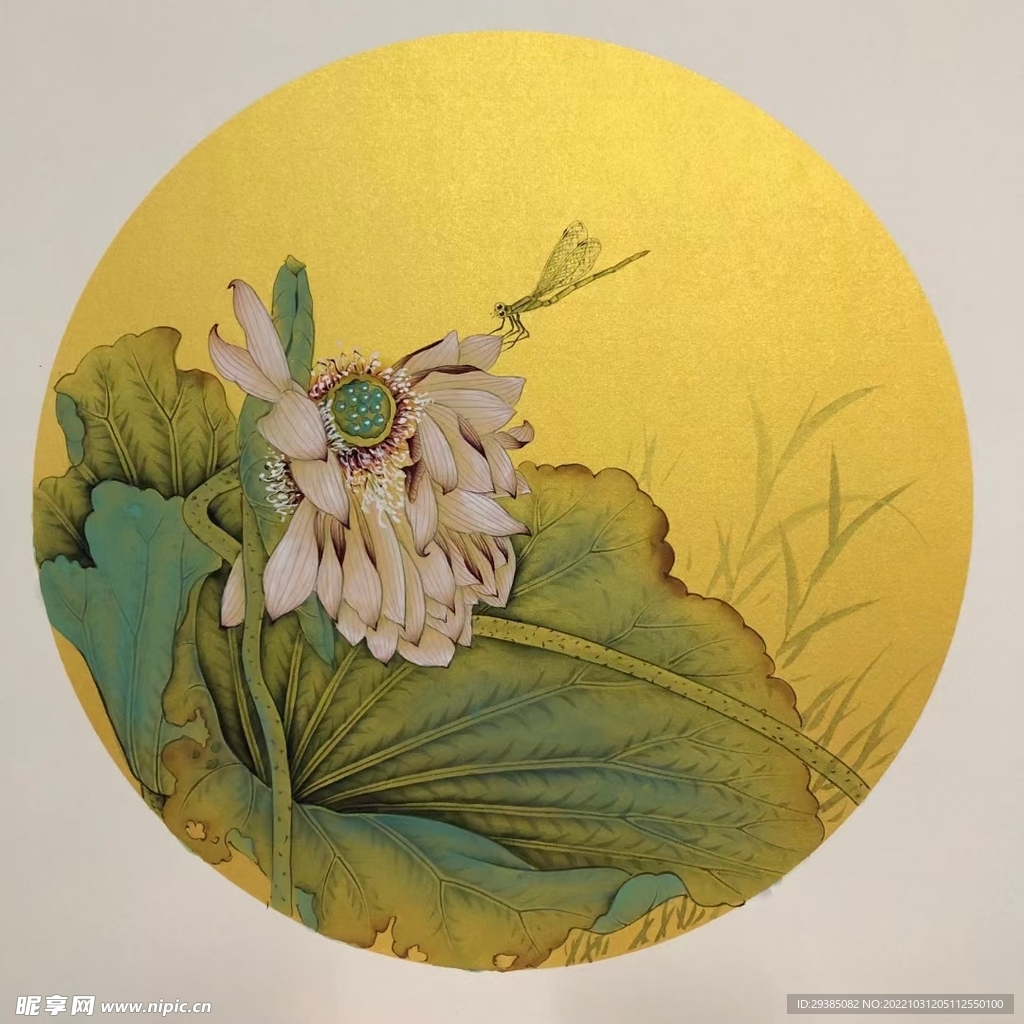 花鸟斗方