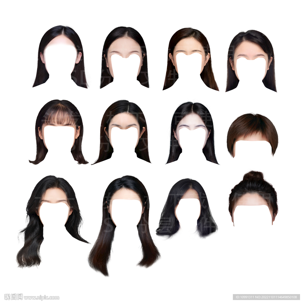 女人头发素材psd