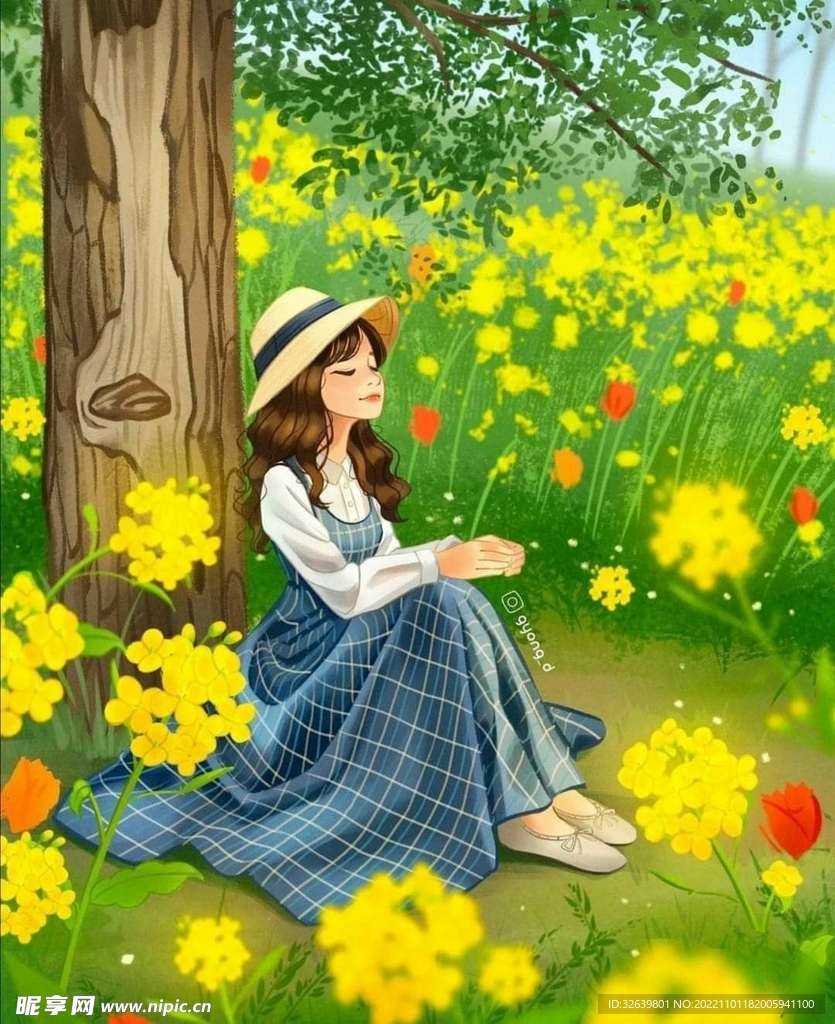 唯美女孩插画