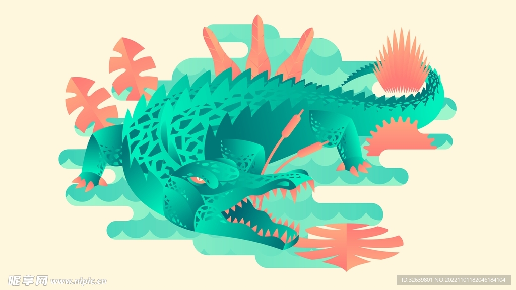 鳄鱼插画
