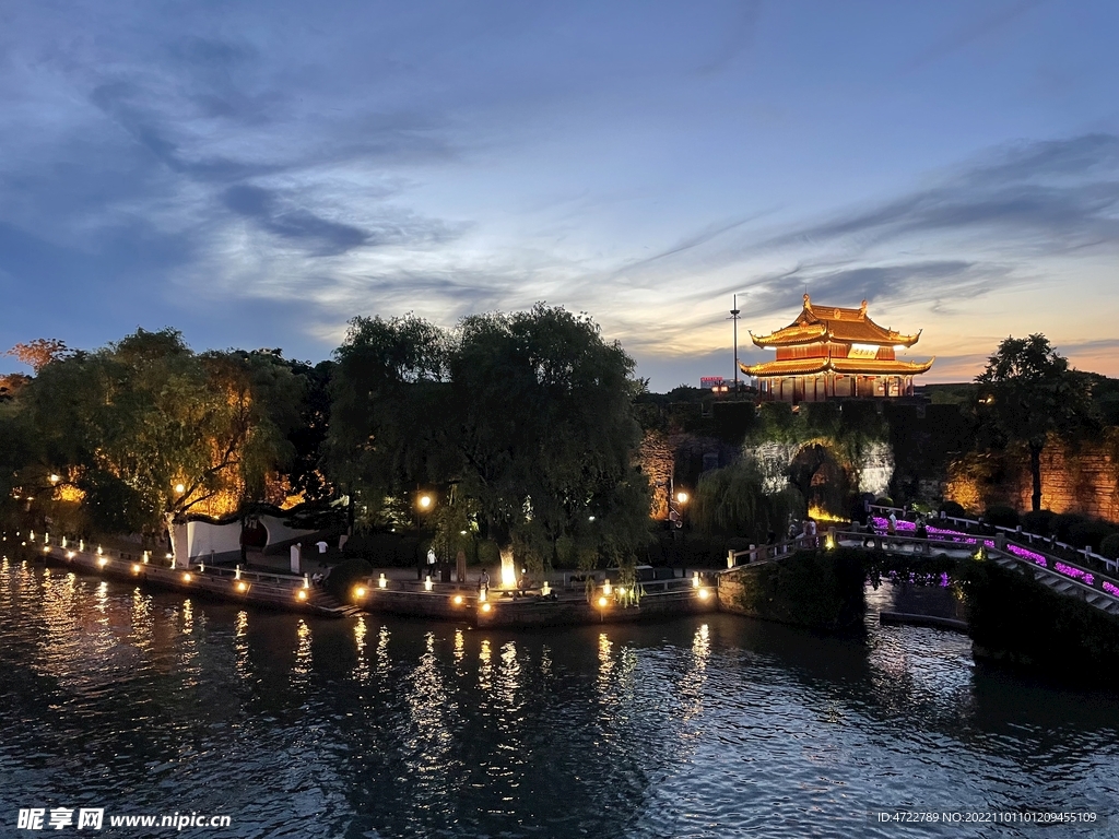 苏州盘门夜景 