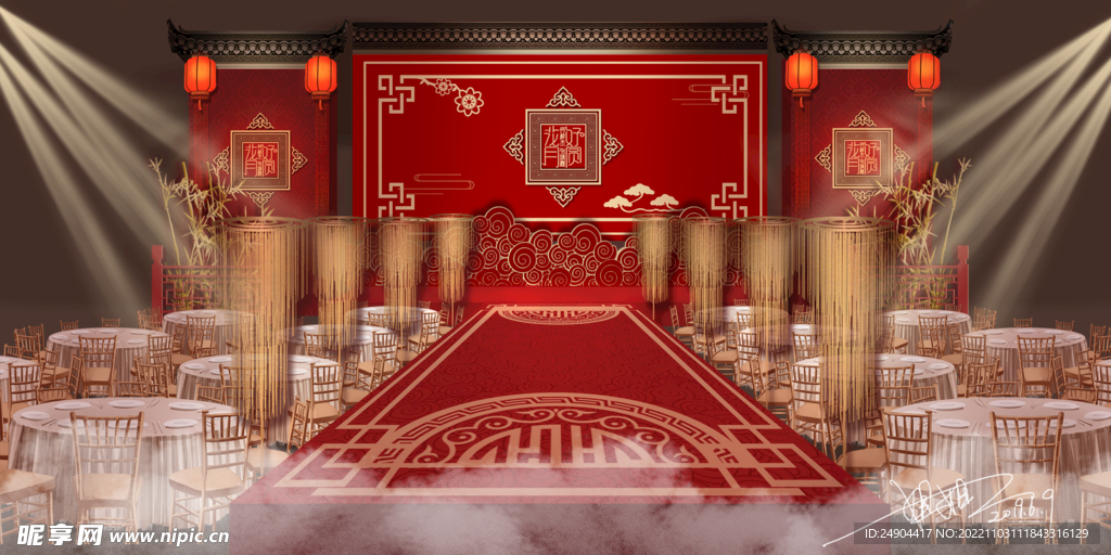 中式婚礼背景