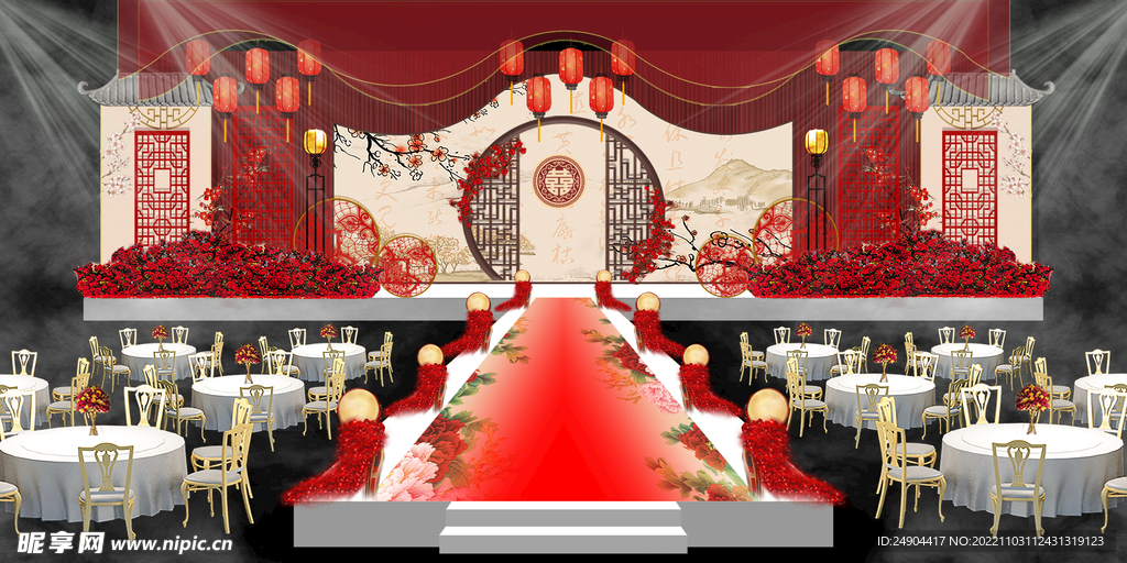 中式婚礼背景