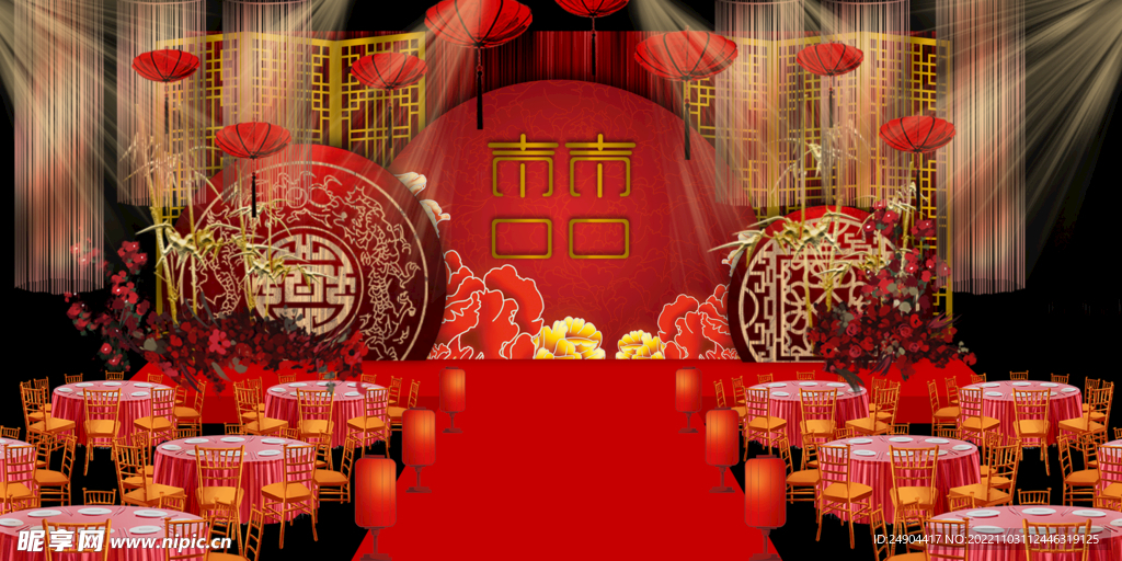中式婚礼背景